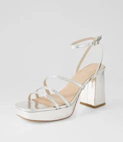 Cheap Midas Shoes Prettiest Silver Foil Leather Sandals