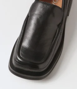 Fashion Midas Shoes Purl Black Leather Loafers