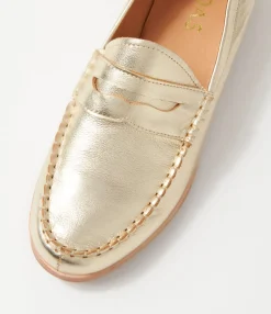 Sale Midas Shoes Quarrel Pale Gold Leather Loafers