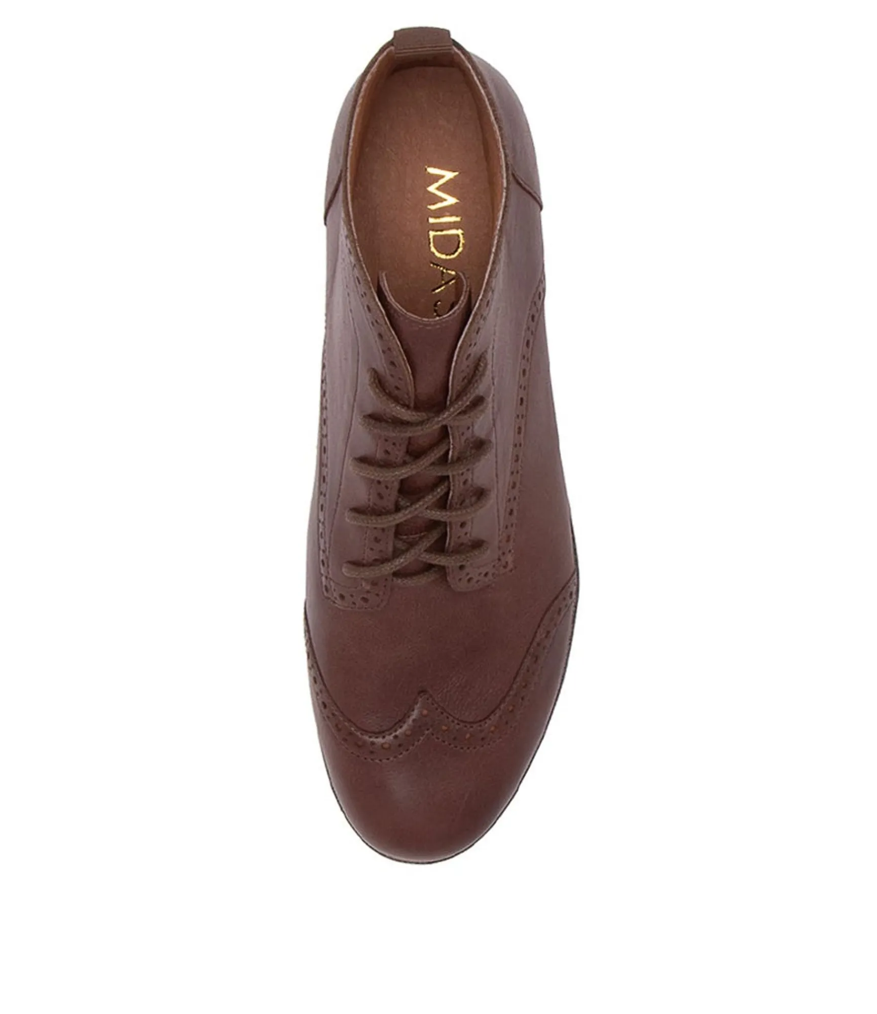 Clearance Midas Shoes Queenie Choc Leather Ankle Boots