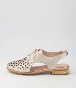 Shop Midas Shoes Quietly Platinum Leather Flat Shoes