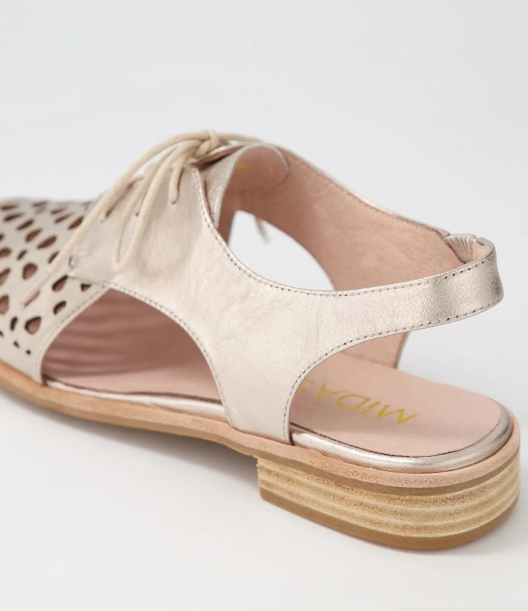 Shop Midas Shoes Quietly Platinum Leather Flat Shoes