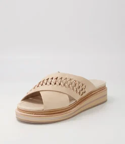 Cheap Midas Shoes Raelan Camel Champagne Leather Slides