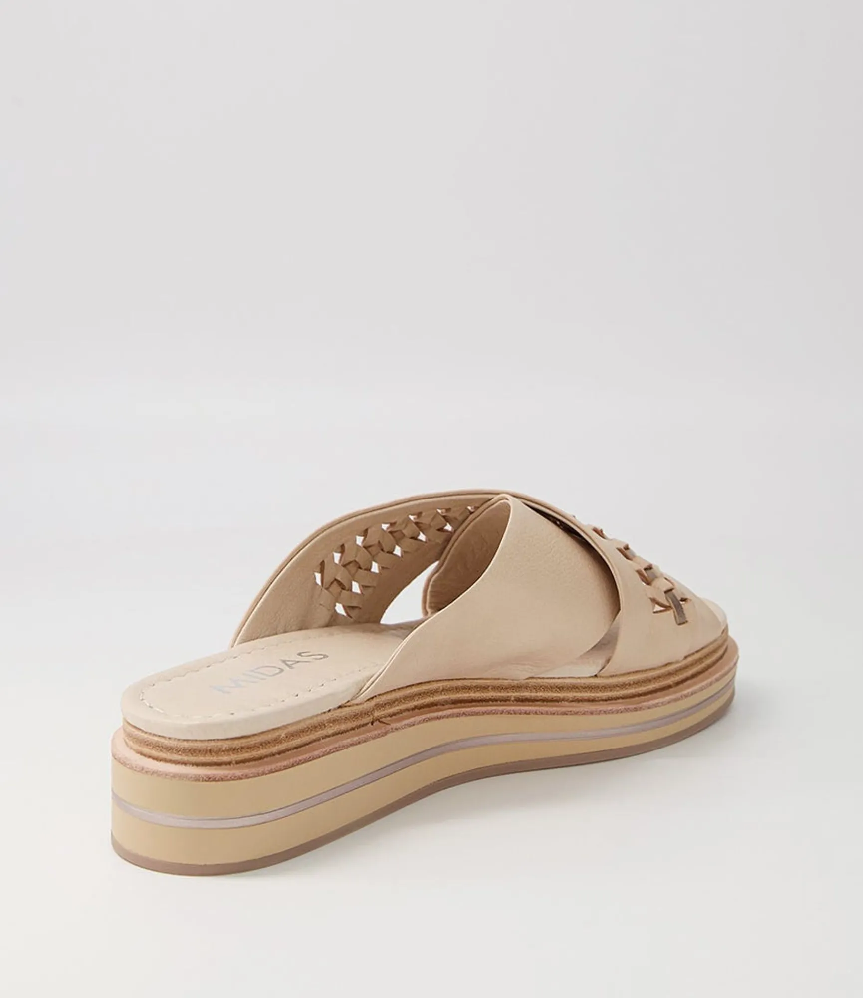Cheap Midas Shoes Raelan Camel Champagne Leather Slides