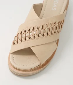 Cheap Midas Shoes Raelan Camel Champagne Leather Slides