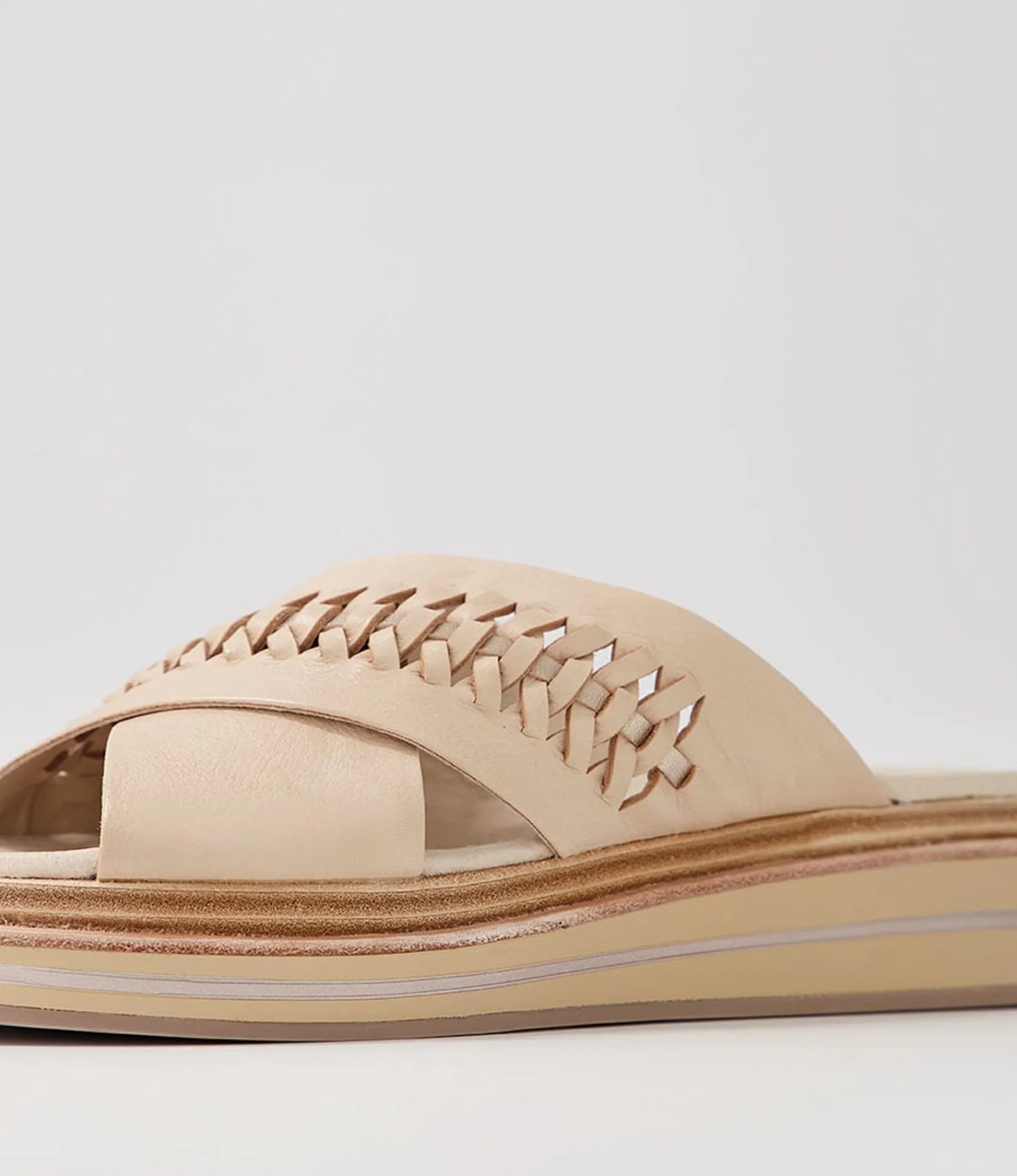 Cheap Midas Shoes Raelan Camel Champagne Leather Slides