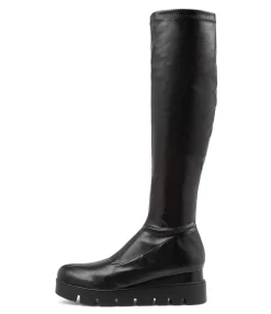 Store Midas Shoes Rasha Black Stretch Knee High Boots