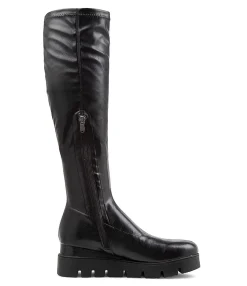 Store Midas Shoes Rasha Black Stretch Knee High Boots
