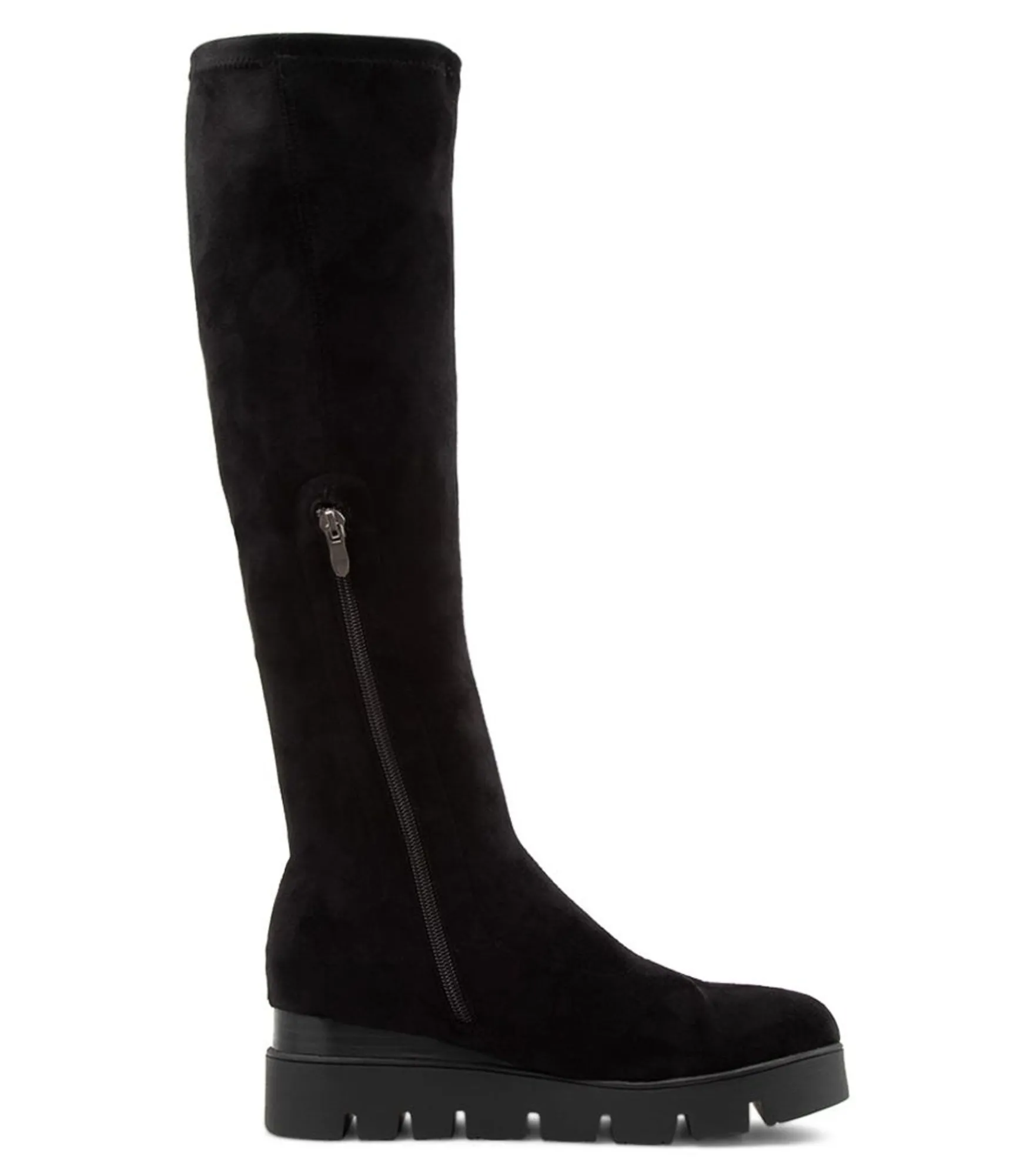 Hot Midas Shoes Rasha Black Stretch Microsuede Knee High Boots