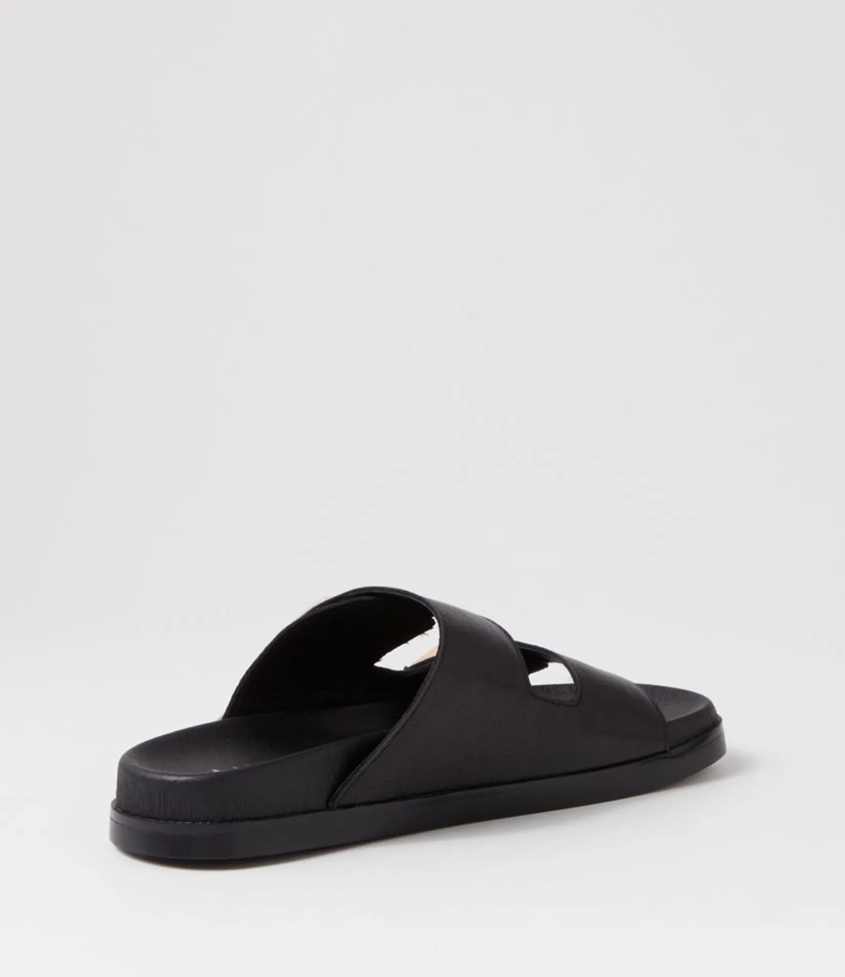 Clearance Midas Shoes Readings Black Leather Slides