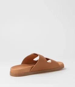 Store Midas Shoes Readings Tan Leather Slides