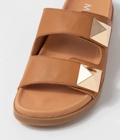Store Midas Shoes Readings Tan Leather Slides