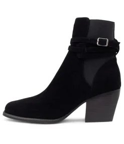 Discount Midas Shoes Reeba Black Suede Ankle Boots Bh