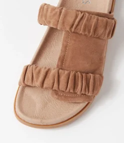 Hot Midas Shoes Reski Light Choc Suede Slides