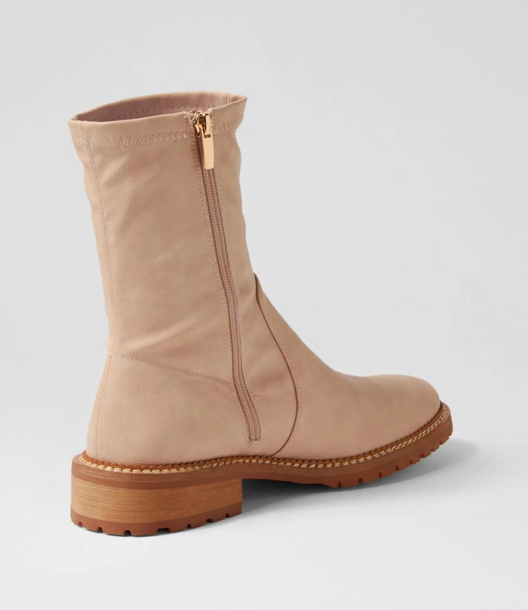 Hot Midas Shoes Royally Cream Stretch Ankle Boots