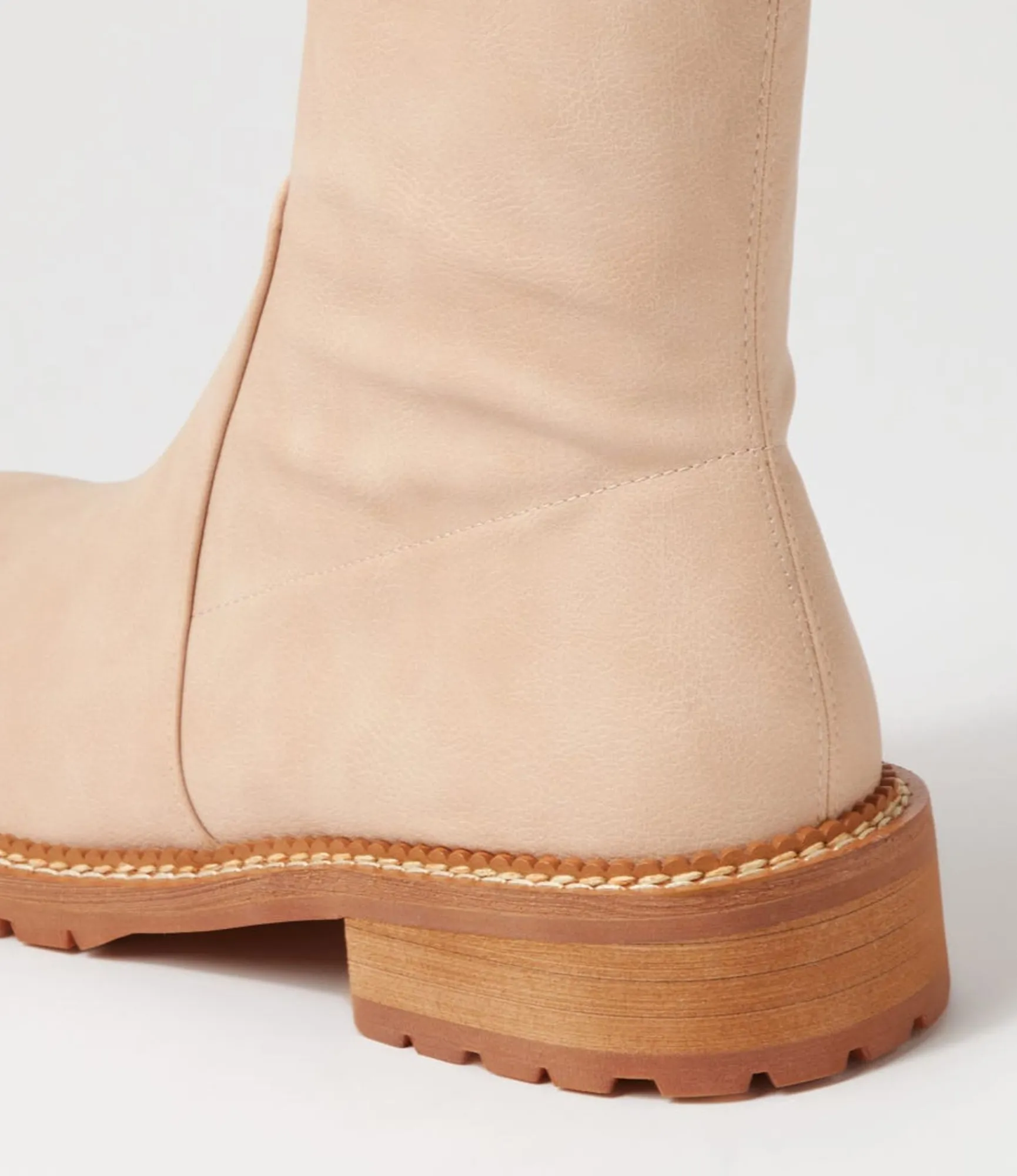 Hot Midas Shoes Royally Cream Stretch Ankle Boots
