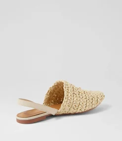 Outlet Midas Shoes Roye Beige Weave Leather Flat Shoes