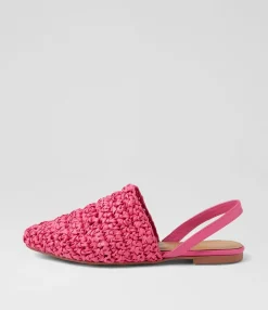 Best Midas Shoes Roye Fuchsia Weave Leather Flat Shoes