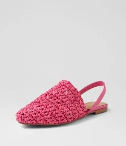 Best Midas Shoes Roye Fuchsia Weave Leather Flat Shoes