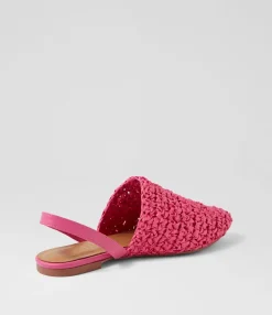 Best Midas Shoes Roye Fuchsia Weave Leather Flat Shoes