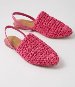 Best Midas Shoes Roye Fuchsia Weave Leather Flat Shoes