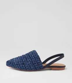 Flash Sale Midas Shoes Roye Navy Weave Leather Flat Shoes