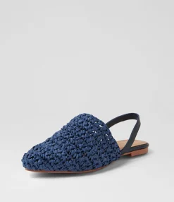 Flash Sale Midas Shoes Roye Navy Weave Leather Flat Shoes