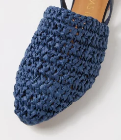 Flash Sale Midas Shoes Roye Navy Weave Leather Flat Shoes