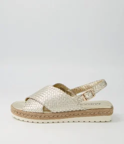 Best Midas Shoes Sabbas Platinum Weave Sandals