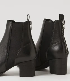 New Midas Shoes Sada Black Leather Chelsea Boots