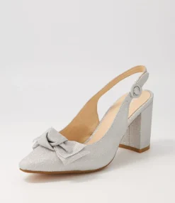 Cheap Midas Shoes Safari Silver Metallic Suede Heels