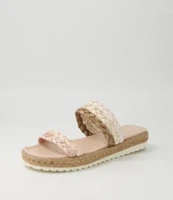 Sale Midas Shoes Sakura Neutral Multi Syn Raffia Slides