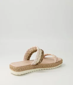 Sale Midas Shoes Sakura Neutral Multi Syn Raffia Slides