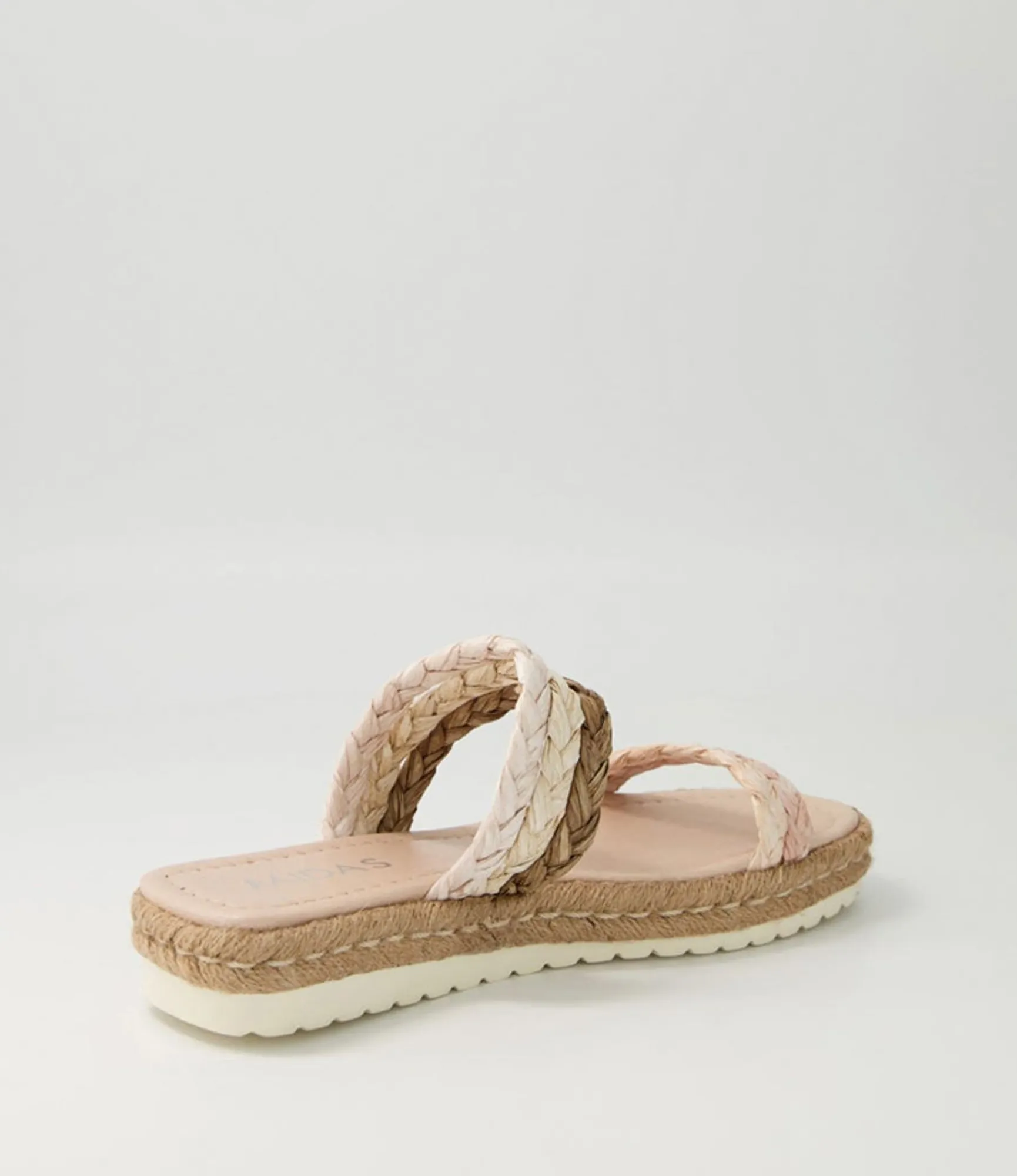 Sale Midas Shoes Sakura Neutral Multi Syn Raffia Slides