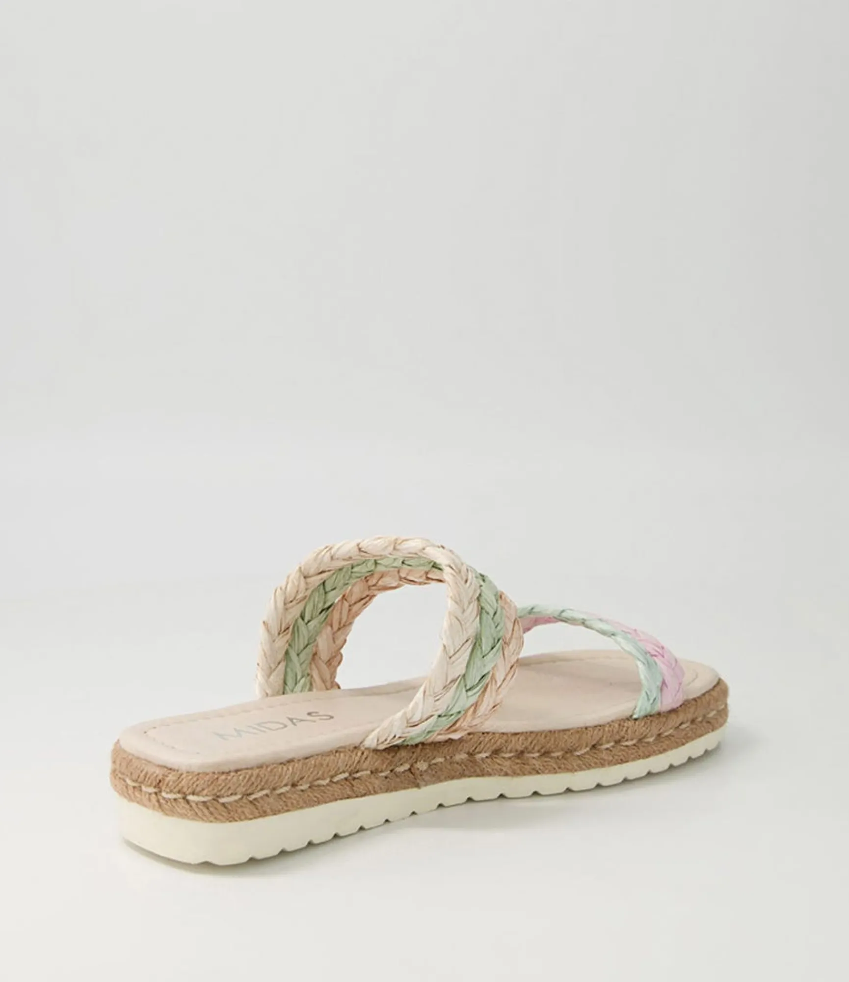 Outlet Midas Shoes Sakura Pastel Multi Syn Raffia Slides