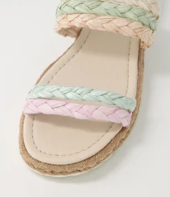 Outlet Midas Shoes Sakura Pastel Multi Syn Raffia Slides