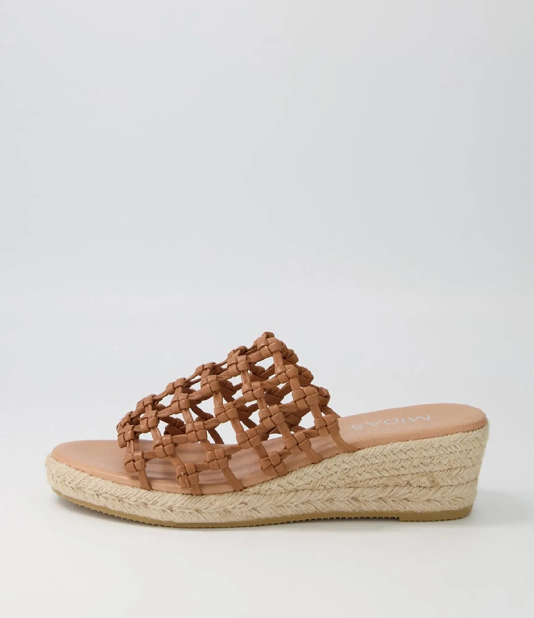 Cheap Midas Shoes Sangria Dark Tan Natural Rope Leather Espadrilles