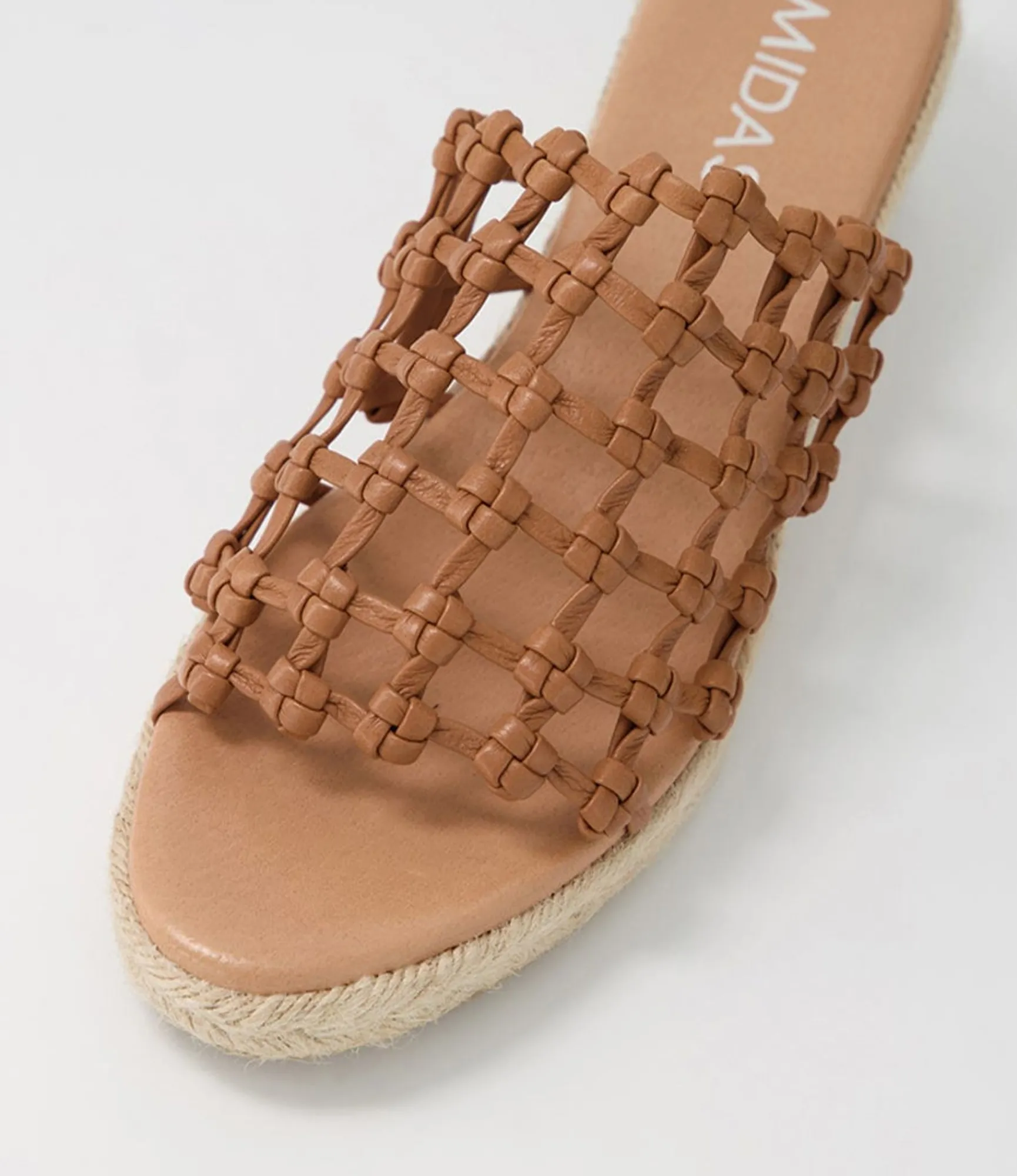 Cheap Midas Shoes Sangria Dark Tan Natural Rope Leather Espadrilles
