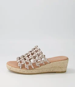 Outlet Midas Shoes Sangria Platino Natural Rope Leather Espadrilles