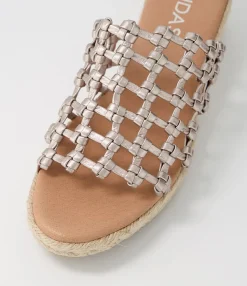 Outlet Midas Shoes Sangria Platino Natural Rope Leather Espadrilles