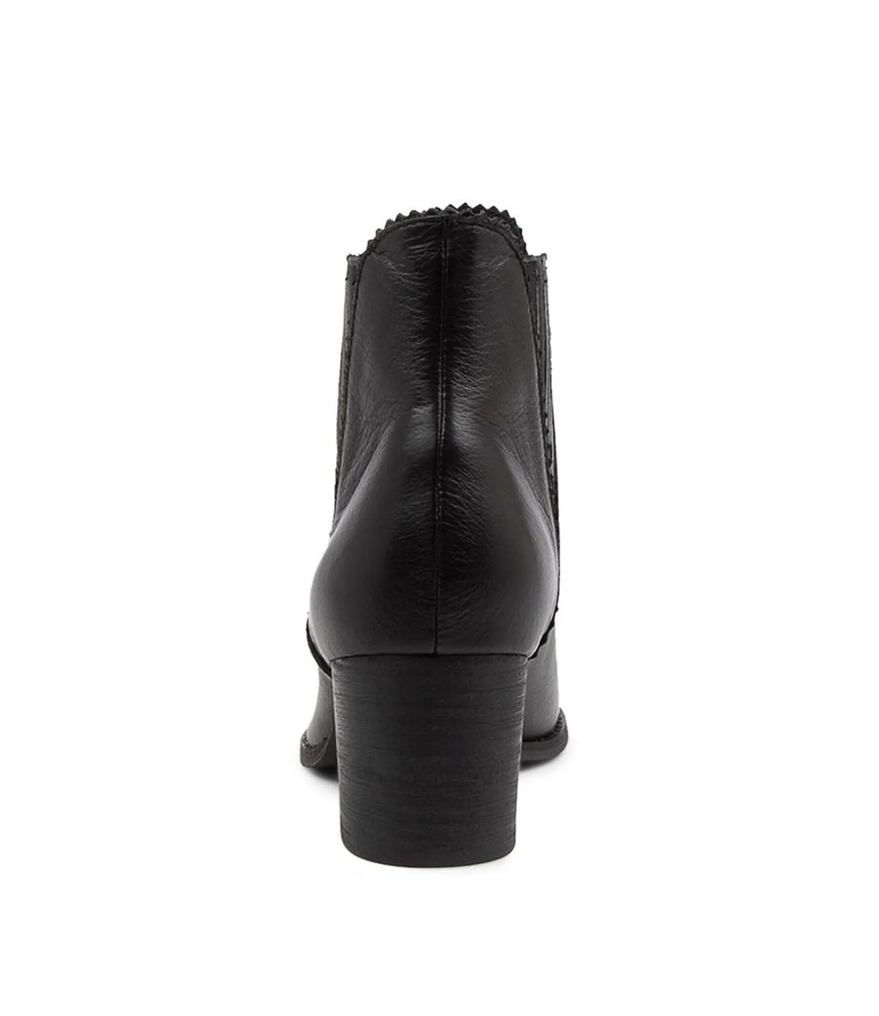 Fashion Midas Shoes Saniti Black Leather Ankle Boots Black Heel