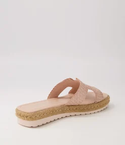 Fashion Midas Shoes Santino Pale Pink Weave Slides