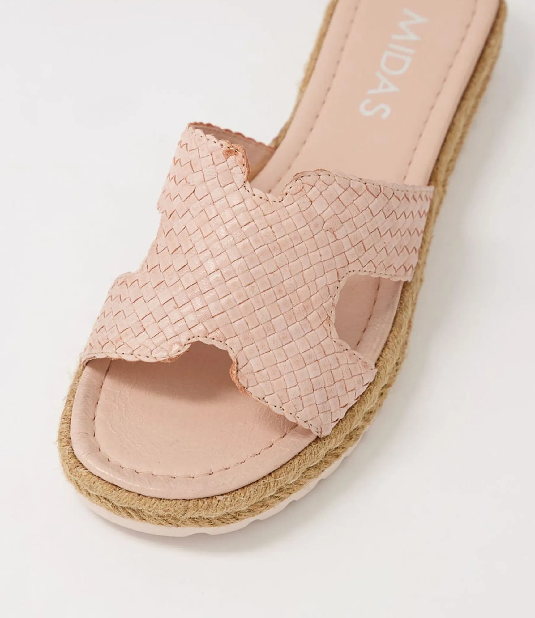 Fashion Midas Shoes Santino Pale Pink Weave Slides