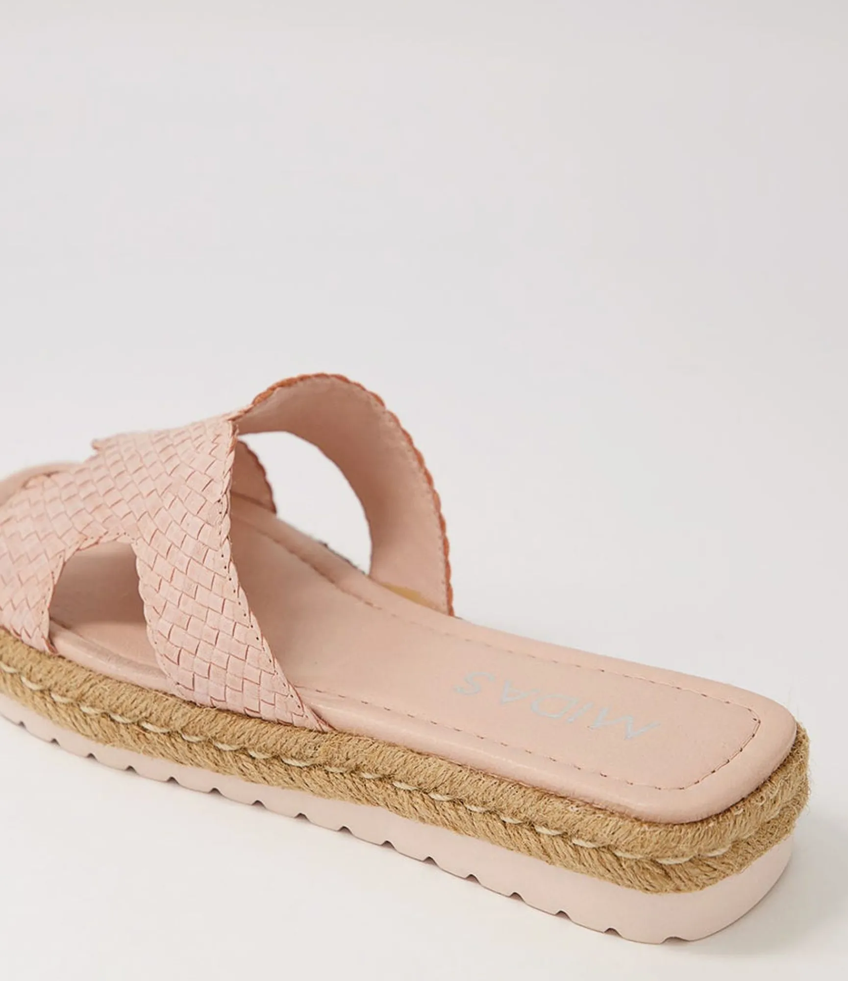 Fashion Midas Shoes Santino Pale Pink Weave Slides