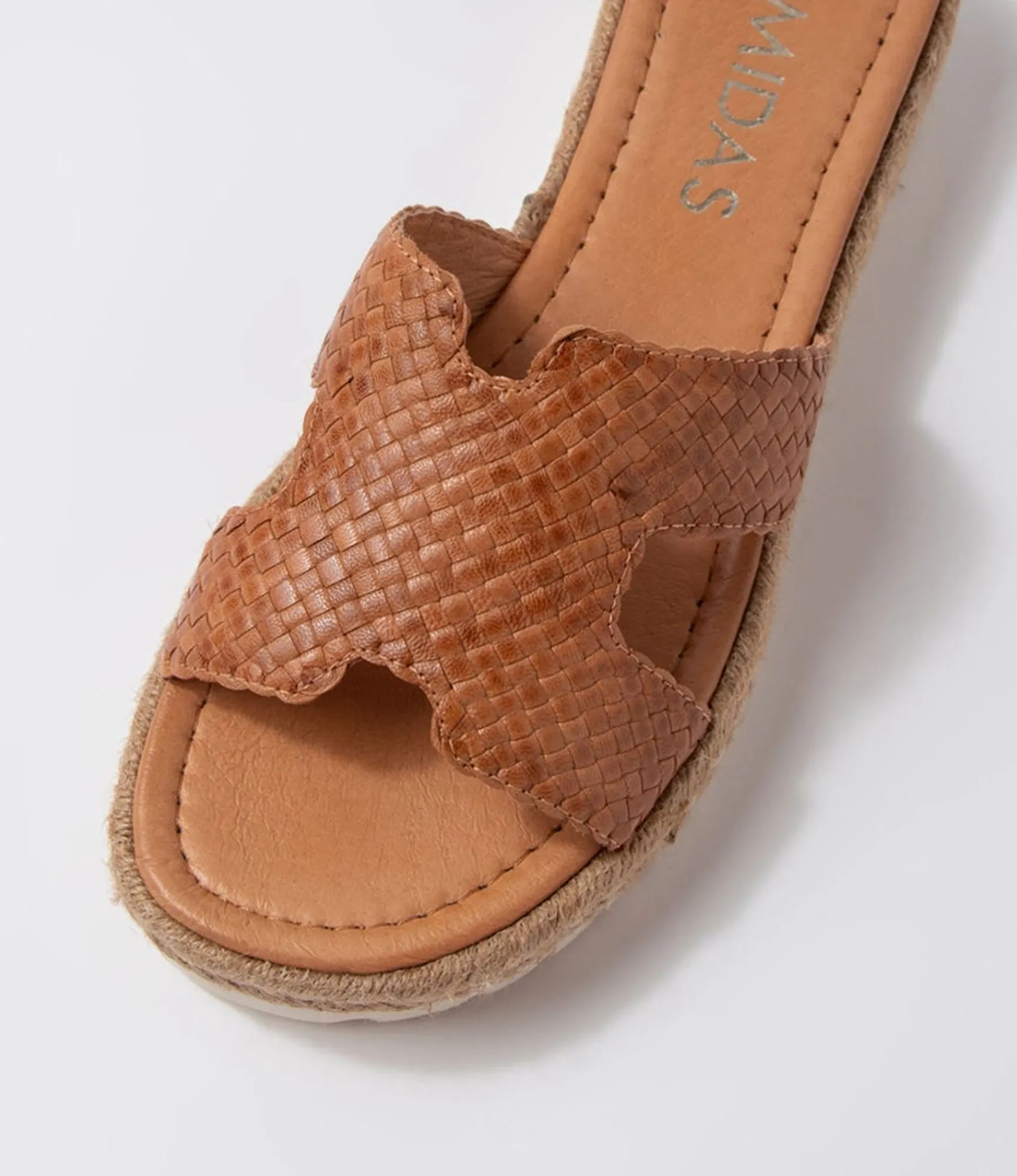 Cheap Midas Shoes Santino Tan Weave Slides