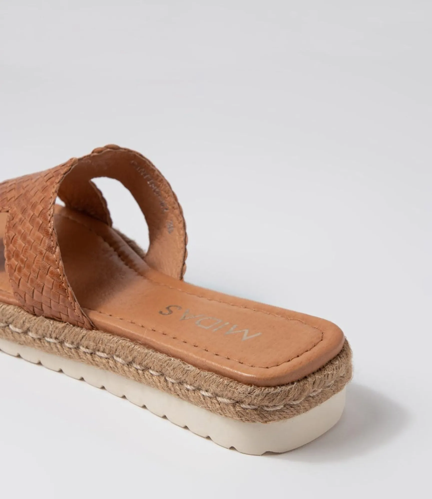 Cheap Midas Shoes Santino Tan Weave Slides