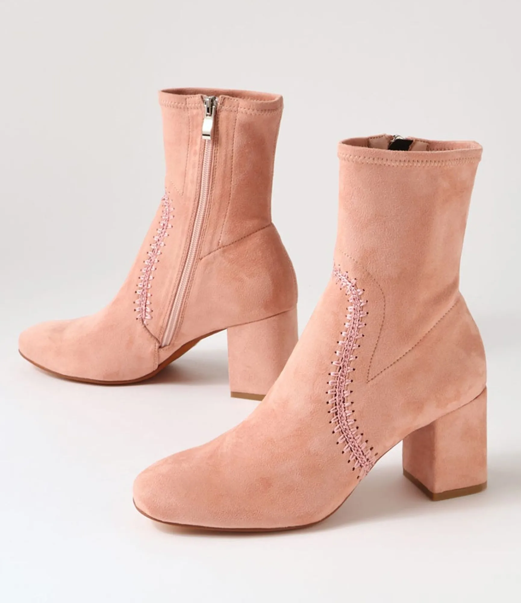 Cheap Midas Shoes Saro Blush Stretch Microsuede Ankle Boots