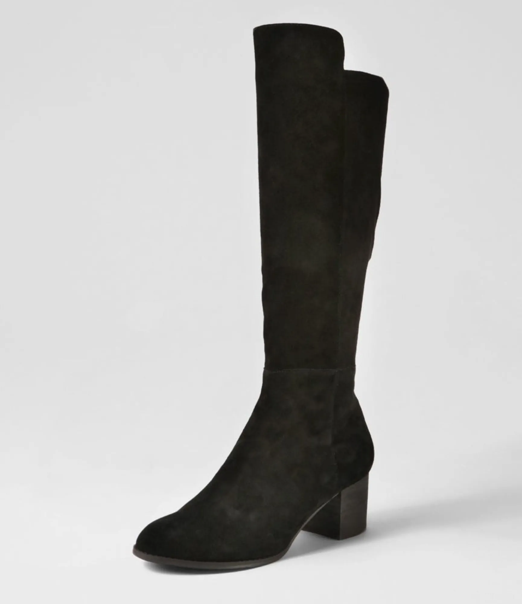 Cheap Midas Shoes Settin Black Suede Stretch Microsuede Knee High Boots