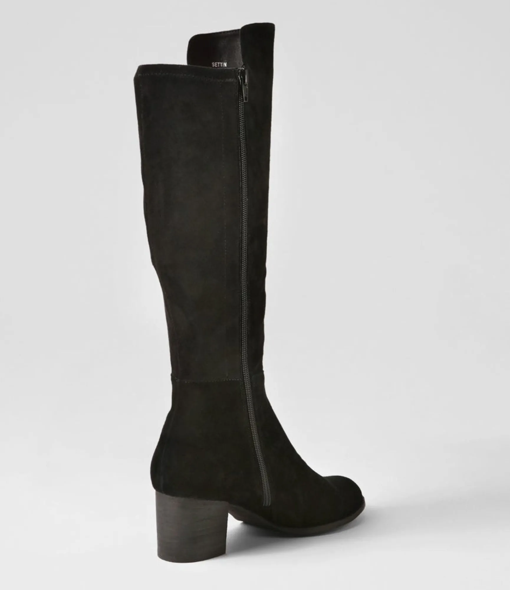 Cheap Midas Shoes Settin Black Suede Stretch Microsuede Knee High Boots