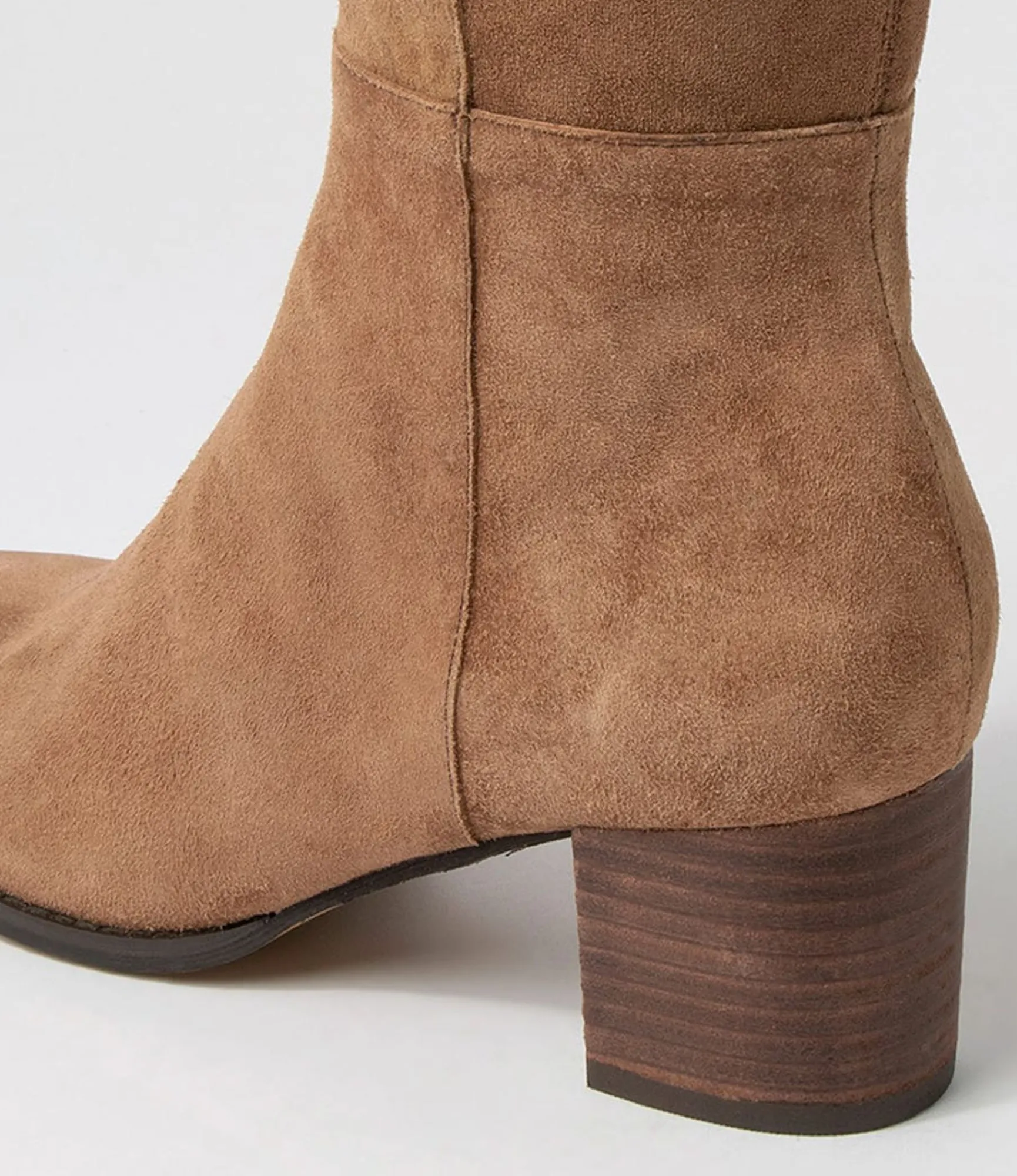 Hot Midas Shoes Settin Choc Suede Stretch Microsuede Knee High Boots